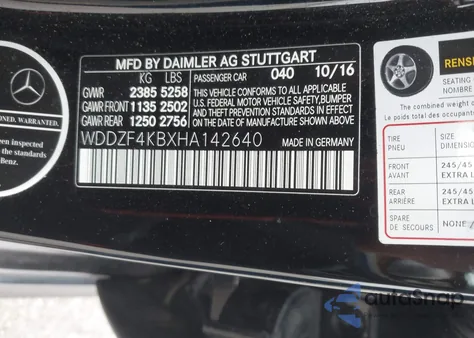 2017 Mercedes-Benz E 300 4Matic из США, поврежденный, VIN WDDZF4KBXHA142640